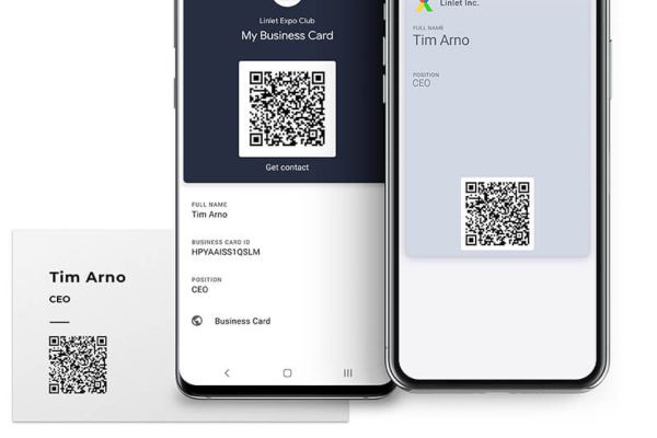 Linlet Expo digital business cards with QR codes