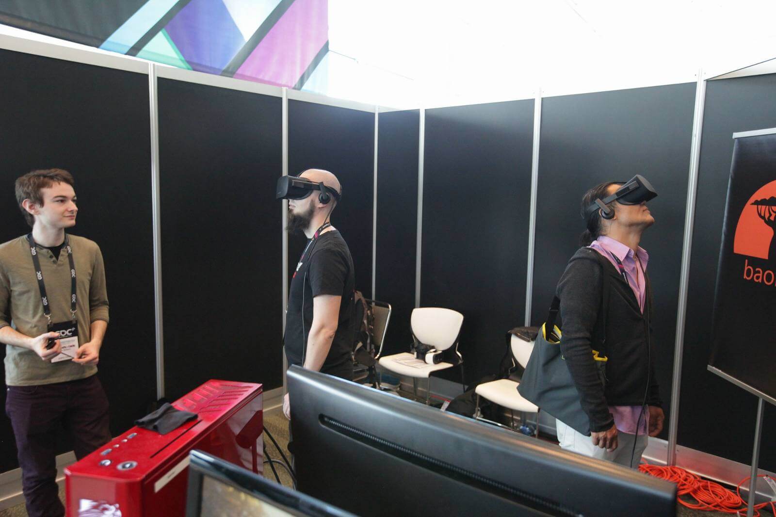 Virtual reality allows providing trade show visitors lively experience and showing more products.